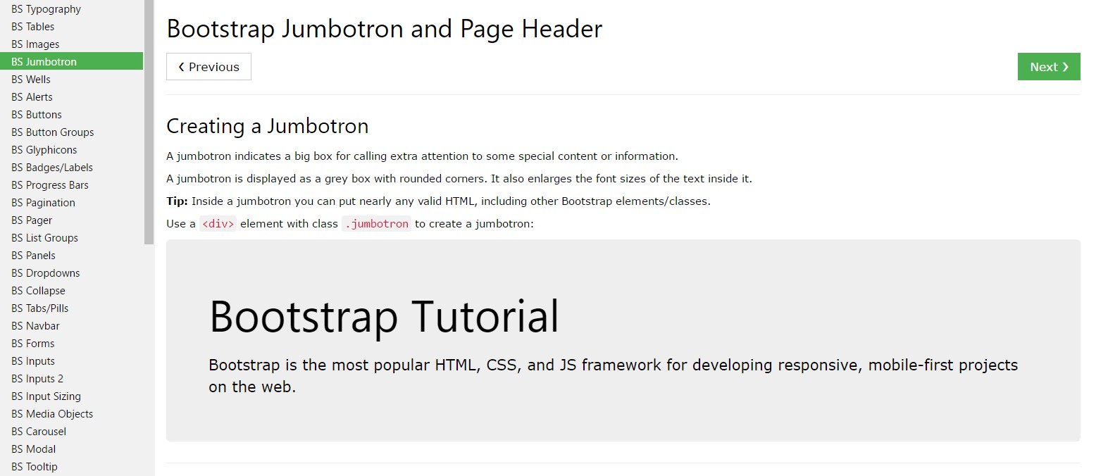 Bootstrap Jumbotron  guide